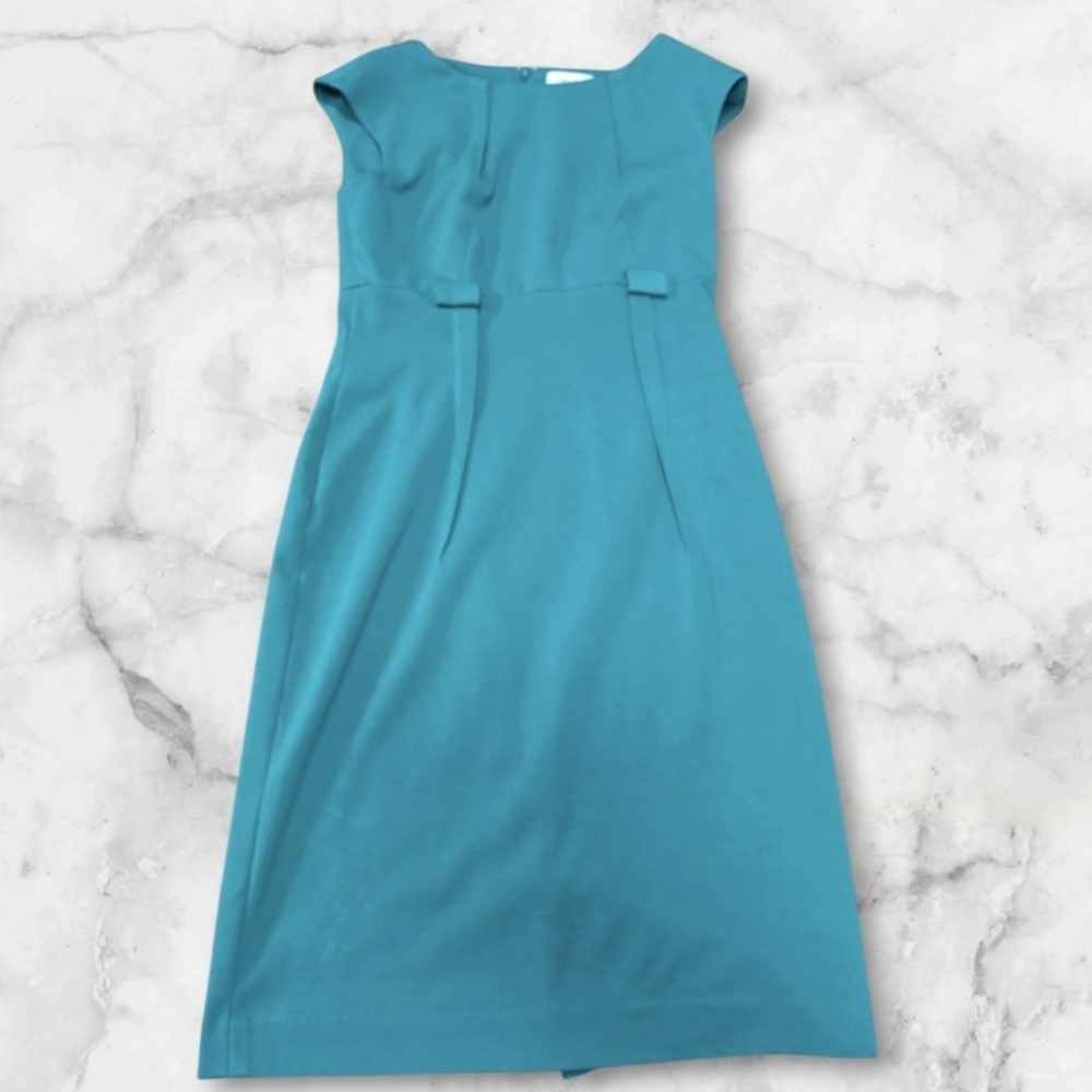 Calvin Klein Sleeveless Teal Dress (Size: 4)